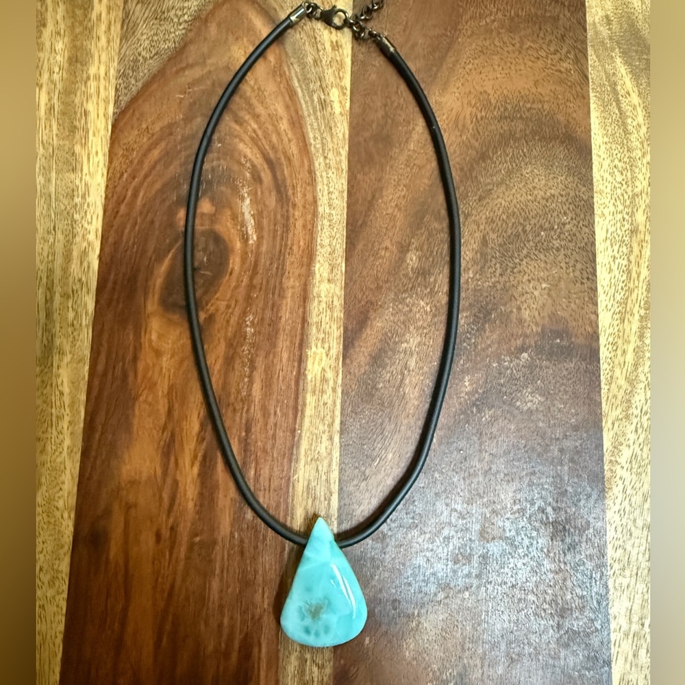 Larimar necklace (pear shape) 17.5”